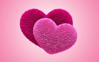 fluffy, pink, love, пушистые, 3d, сердечки, hearts